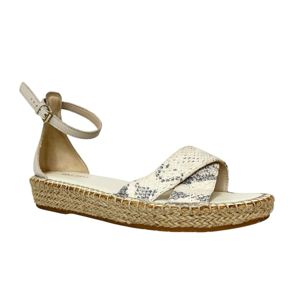 Cole Haan Grand Series Cloud Feel Snake Print Espadrille Sandal Chalk/Gray Sz 8B